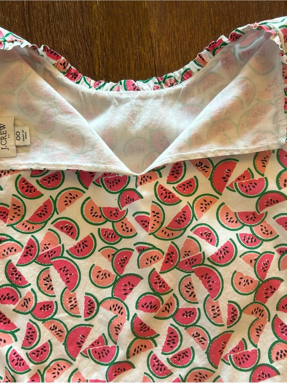 J.Crew Re-Imagined Watermelon Print Tiered Ruffle Dress Size 00